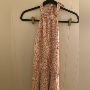 Temofon Womens A Line Maxi Dress Pink Floral Halter Sleeveless 2XL New